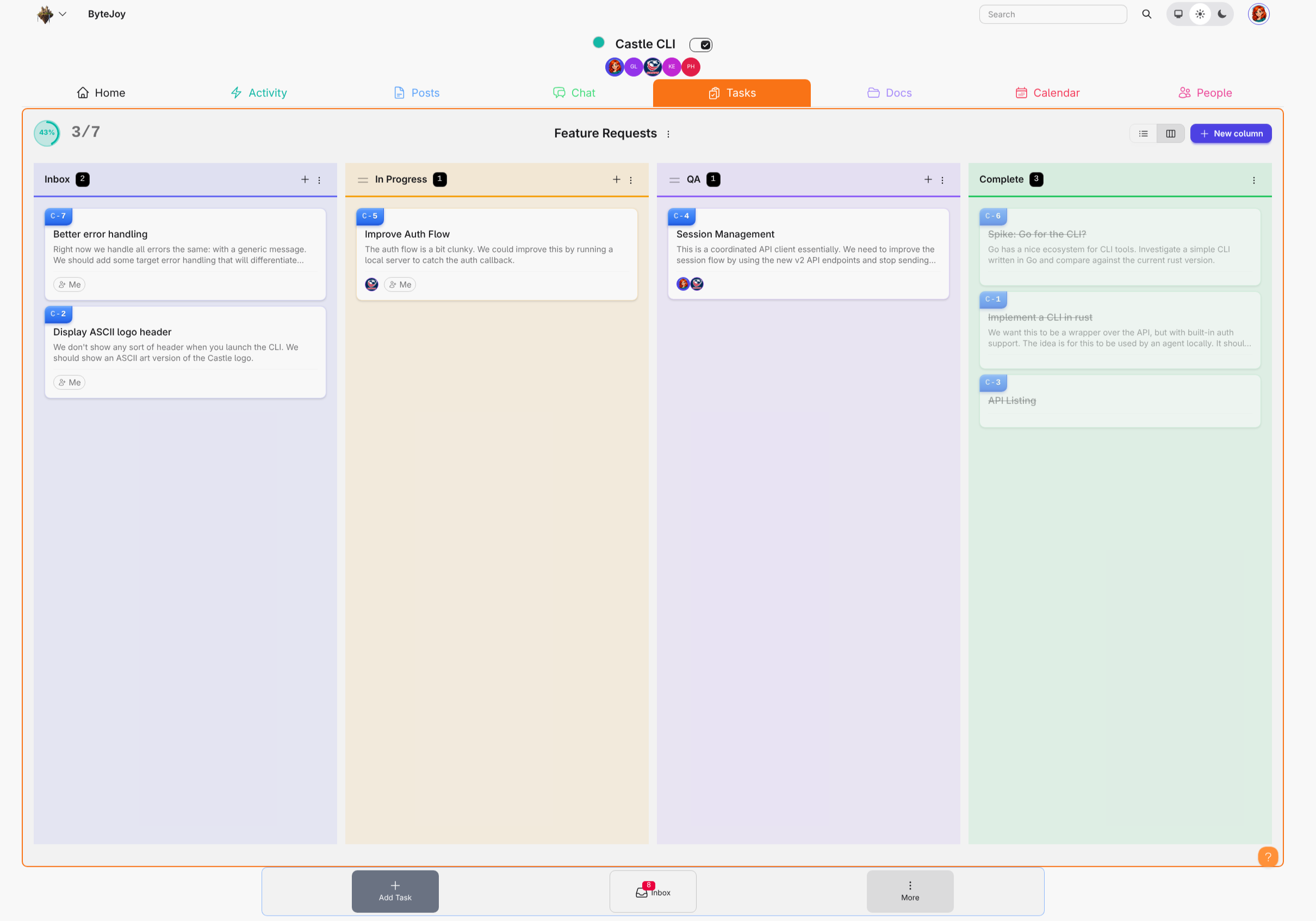 Tasks screenshot